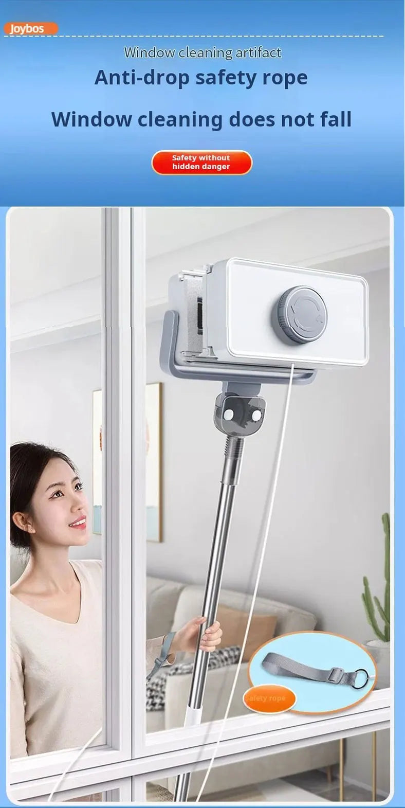 Window Cleaner JOYBOS Unlimited Adjustable Magnetic Glass Professional Double With Telescopic Rod Window For Home Cleaning Brush