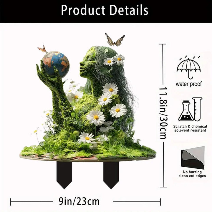 Tree Elfs Garden Stake Fairy Garden Stake Decoration Acrylic Yard Sign 2D Flat Spring Lawn Signs Garden Yard Lawn Decoration
