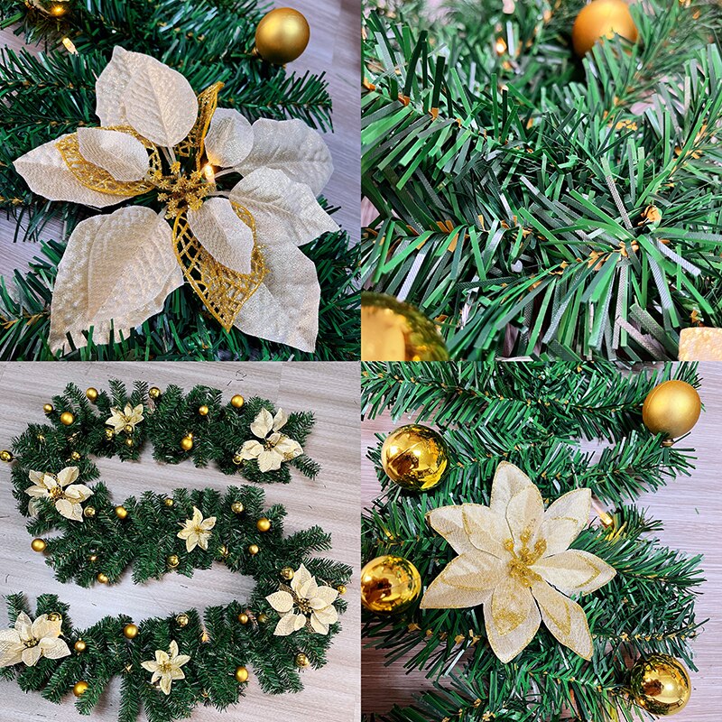 2.7M Luxury Christmas Decorations Garland Decoration Rattan with Lights
