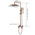 JIENI Luxury Rose Golden Shower Faucet Set Solid Brass Handle Bathroom Bathtub Mixer Rainfall Hand Shower & Spray Shower Facuet