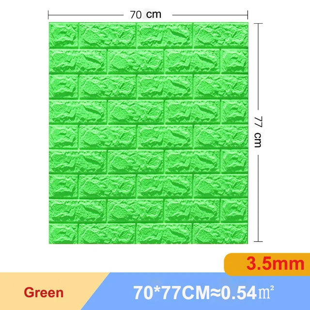 10Pcs Self-Adhesive 3D Wall Sticker DIY Brick Stickers Home Kids Room Kitchen Ceiling Decor No Odor No Pollution Wallpaper 70X77