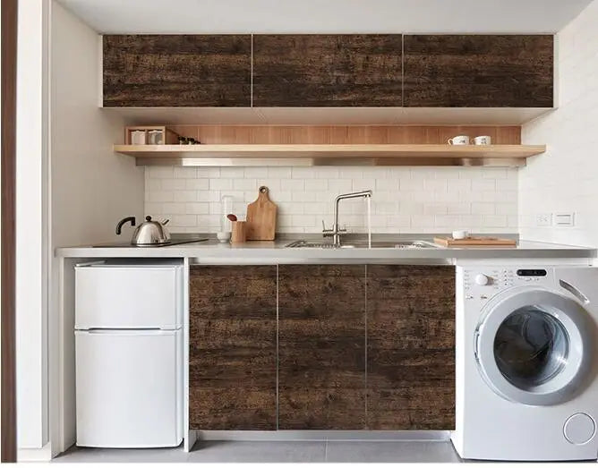 Wood Vinyl Wallpaper Roll Wood Grain Self Adhesive Wallpaper Kitchen Wardrobe Cabinet Furniture Contact Paper Renovation Door