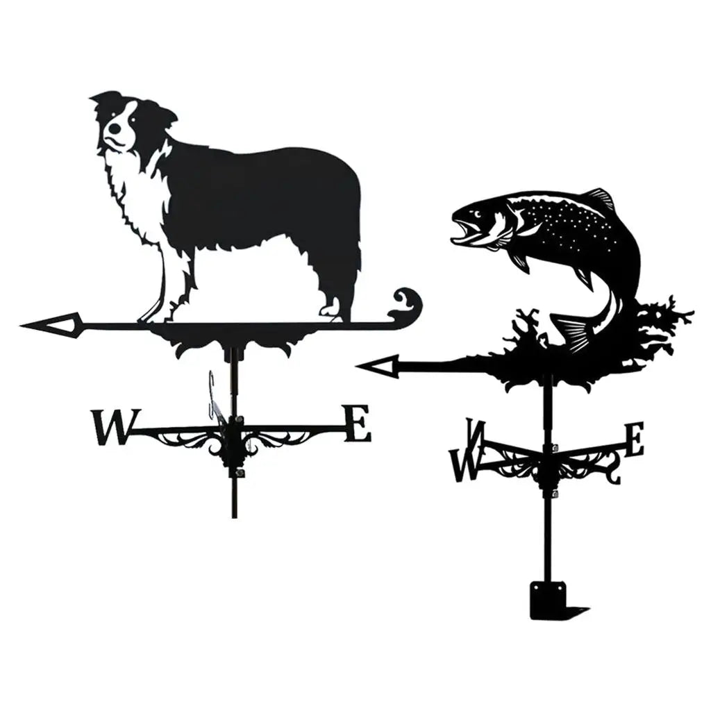 20-Inch Weathervane with Animal Ornament, Garden Stakes Weather Vane