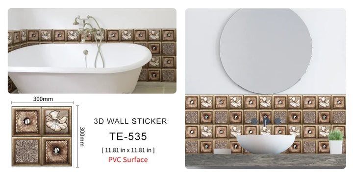 10/20PCS Imitation Brick Tile cobblestone Wall Stickers Water and Oil Proof for Kitchen Restaurant Tea room Relaxation area etc.