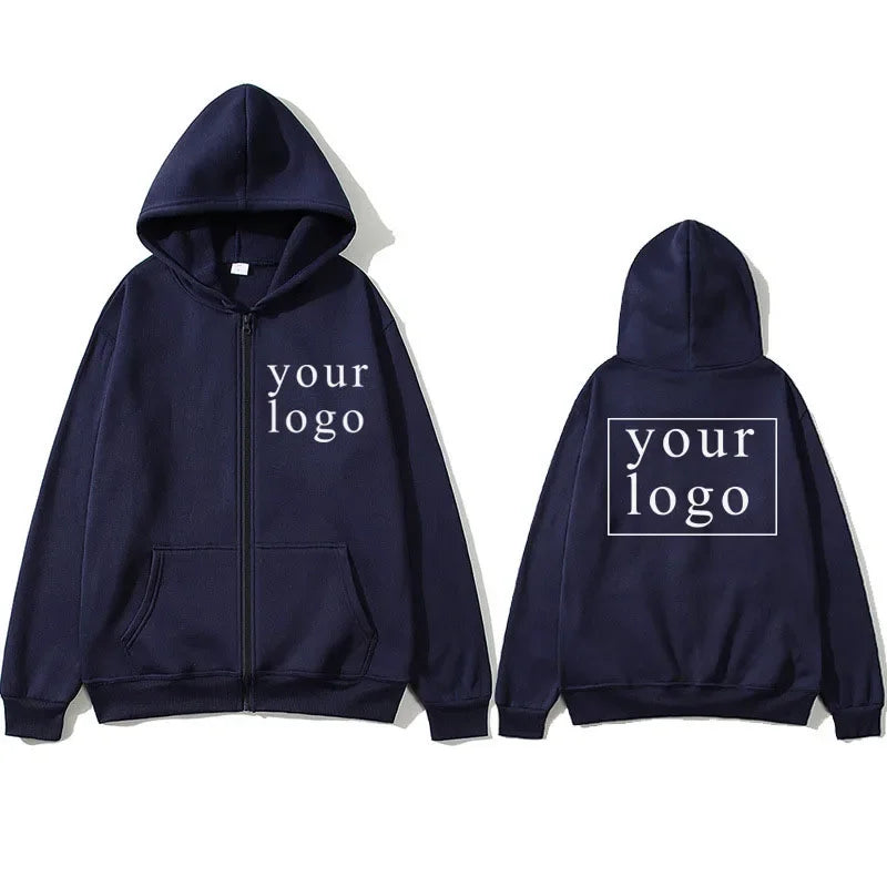 Your Own Design Brand Logo/Picture Personalized Custom Anywhere Men Women DIY Zipper cardigan hoodie