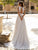 Chiffon Bohemian Lace Wedding Dresses A Line Lace Bride Robes O-Neck Cut-Out Bridal Gowns Sleeveless Open Back