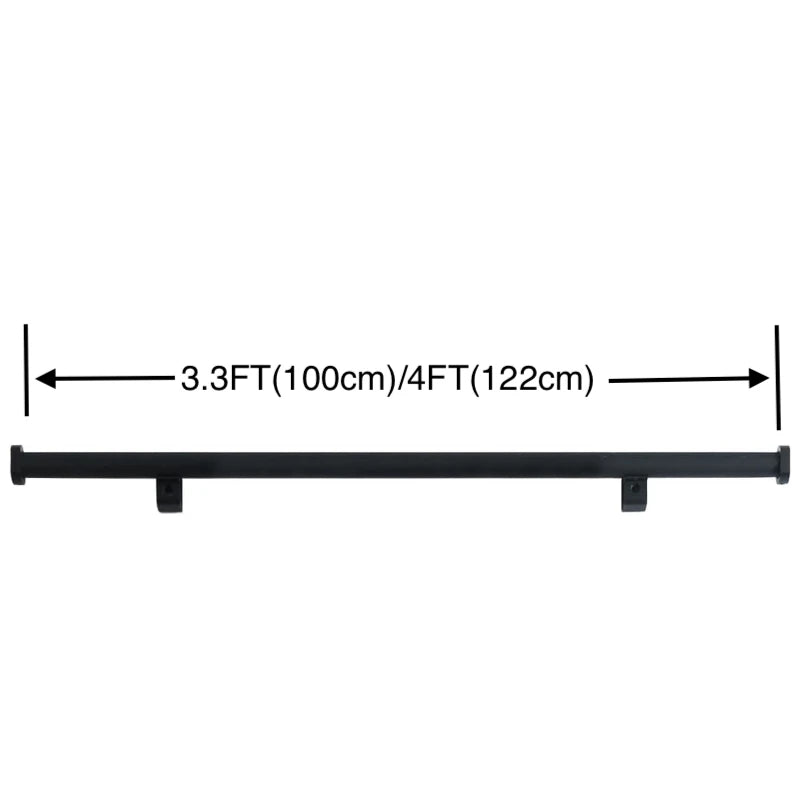 4FT(122cm) Hook on Rolling Library Ladder Hardware Kit with 87"(2.2M) Metal Ladder,Sliding Track Kit,Floor Roller with Brake