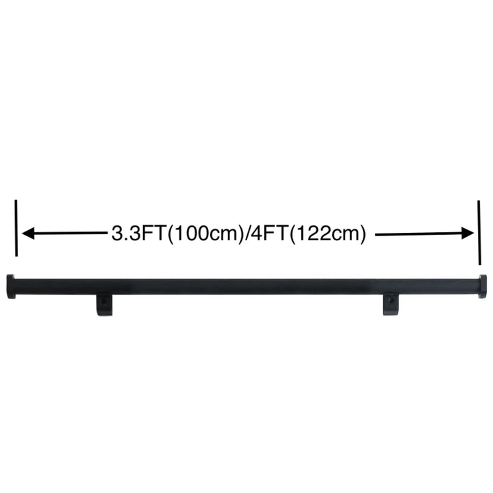 4FT(122cm) Hook on Rolling Library Ladder Hardware Kit with 87"(2.2M) Metal Ladder,Sliding Track Kit,Floor Roller with Brake