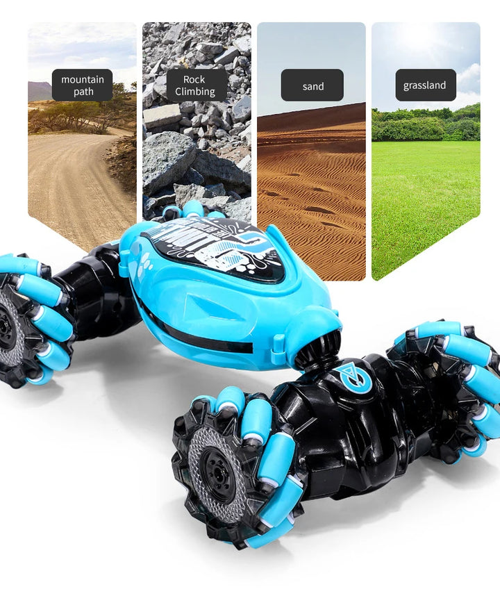 4WD stunt remote control car LED lights watch induction twist music 360° rotation off-road climbing children's toys Holiday gift