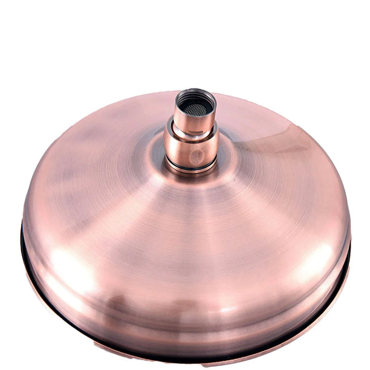 8 Inch Round Rainfall Shower Head Rainfall Bathroom Top Sprayer Antique Red Copper Rain Showerhead Lsh258