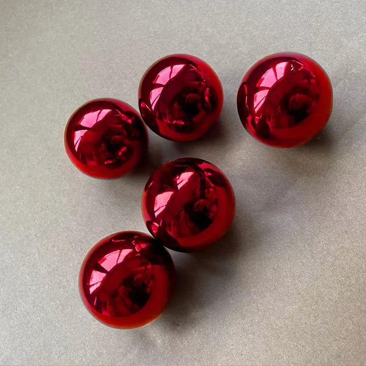 1-3Pcs 304 Stainless Steel Red Hollow Ball Mirror Metal Ball