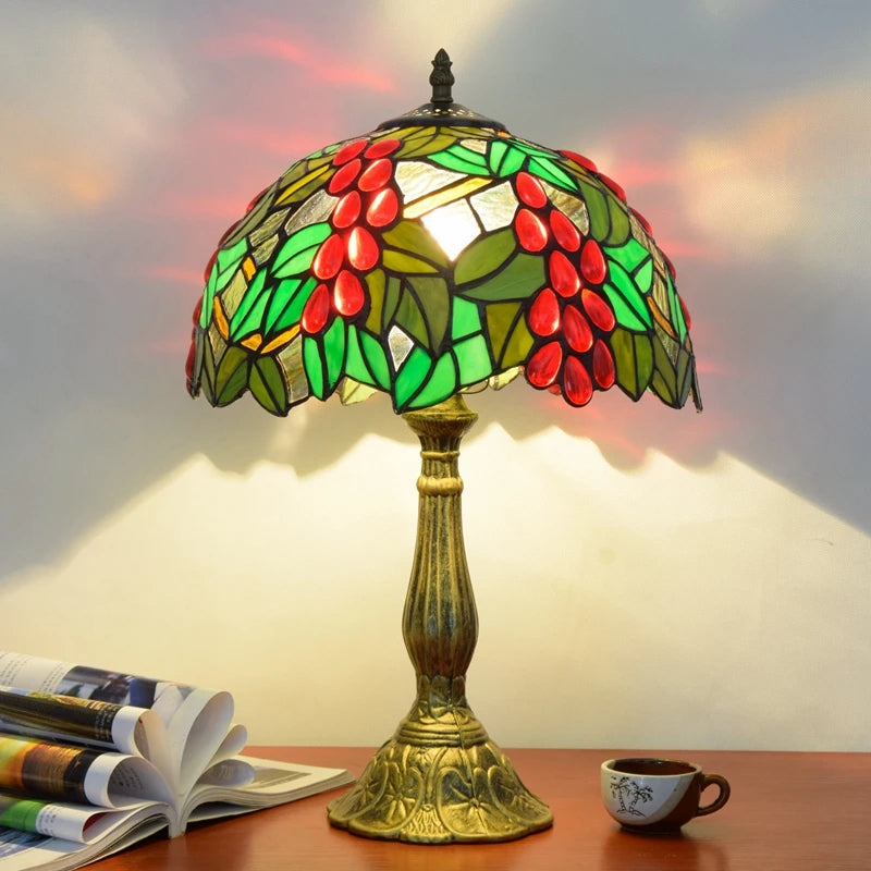 Turkish Table Lamp Tiffany Stained Glass with Dragonflys Vintage Desk Lamp Mediterranean Deco Lighting