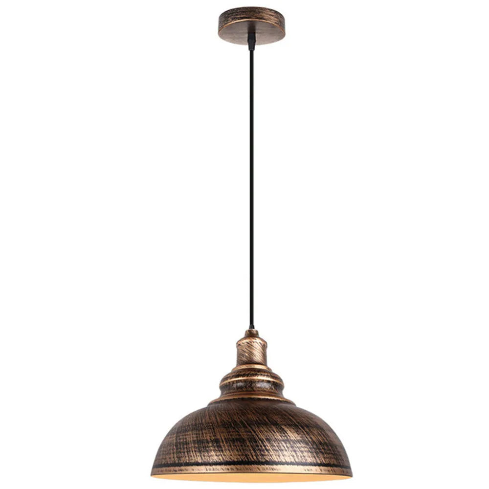 Vintage Bronze Black Metal Hanging Lamp Shade Edison Pendant Light Industrial Lamp