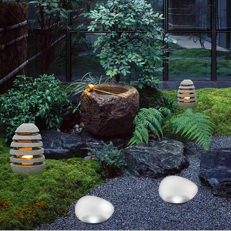 Solar LED Light Outdoor Glow Cobblestone Lamp Luminous Stone  Lighting Pebble RGB Garden Light Pathway Garden Decor