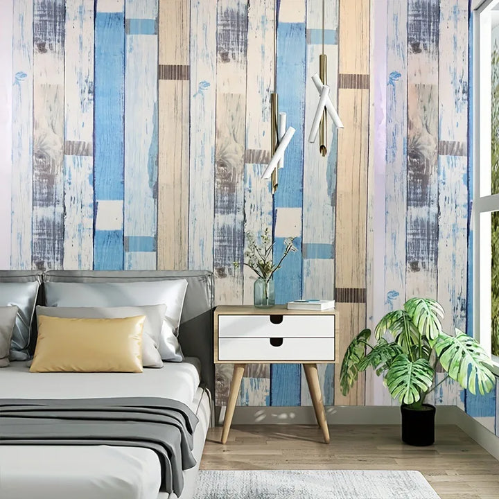 Wood Grain Self Adhesive Wallpaper Decorative Wall Stickers Waterproof Removable Wallpaper for Furniture Stove Cabinet Decor