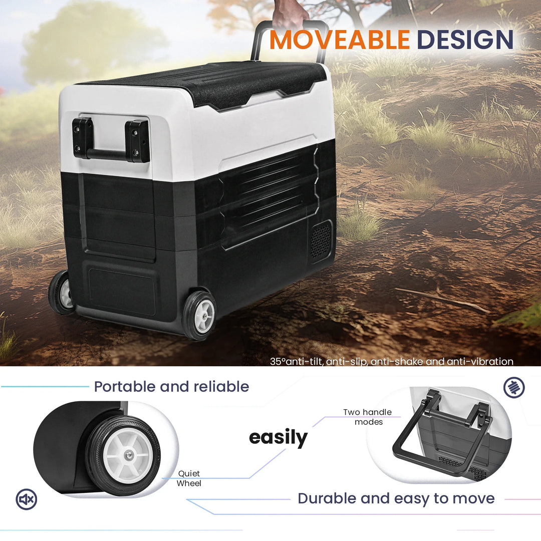 35L Portable Car Freezer Powerful Compressor Quickly Cooler Small Car Fridge Dual Zone for Home Outdoors Camping Traveling Use