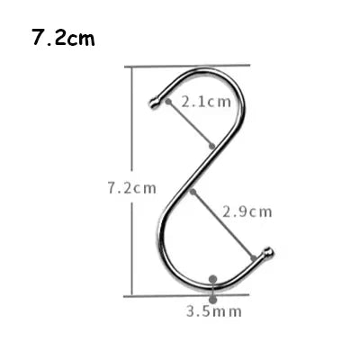 5/10Pcs Stainless Steel S-Shape Hook Multi-function Railing Hanger Clasp Holder Bedroom Kitchen Bathroom Hanging Storage Tools