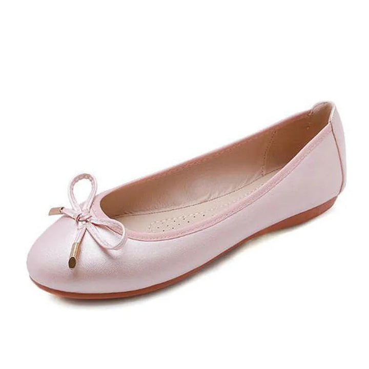 Ladies Loafers Shoes Bowtie Flats Patent Leather Loafers Women Round Toe Roll-Up Shoes Woman Bridesmaid Flats Large Size Zapatos