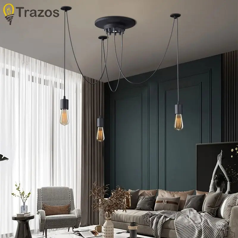 Simple Chandelier Restaurant Clothing Shop Industrial Wind Multi-head Spider Light