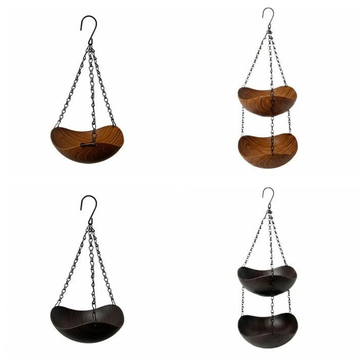 Double Layer Hanging Bird Feeder Feeding Tools Yard Decoration Bird Bath Bowl Bowl-shaped Plastic Hummingbird Water Drinker
