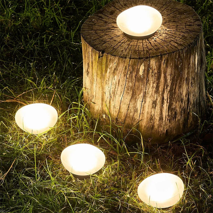 LED Solar Powered Goose Warm Stone Lights Outdoor Decorative Tile Stone Lights Wireless Twilight to Dawn Landscape Garden Decor