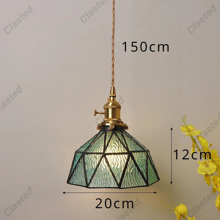 IWHD Modern Copper Glass LED Pendant Lamp Switch Living Room Bedroom Green Amber White Nordic Hanging Lights