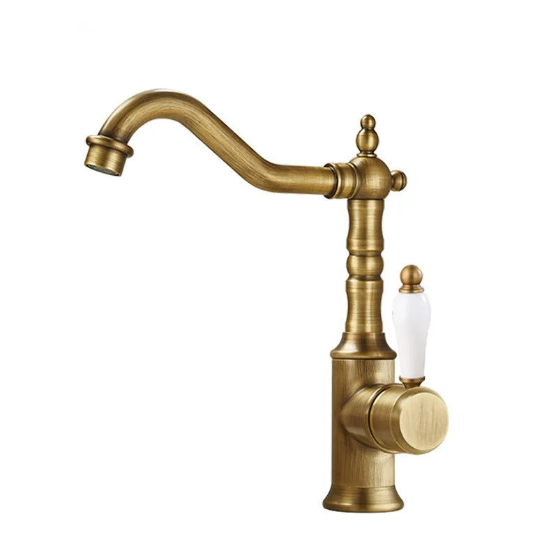Antique Bronze Basin faucet Gold  bathroom faucet Deck Mounted Black Kitchen Faucet  sink tap Hot Cold Chrome basin Tap Brass