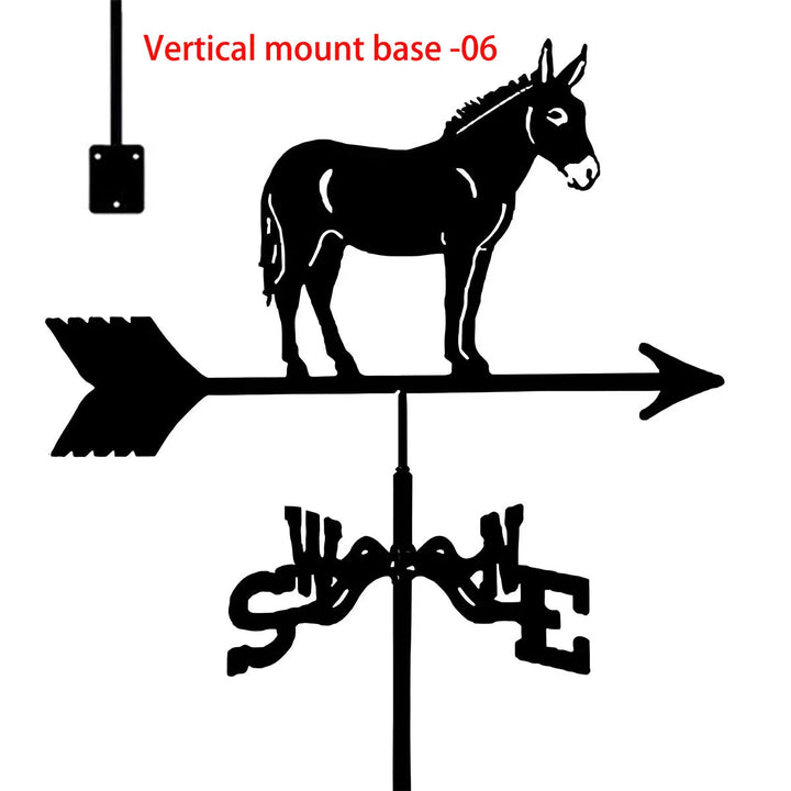 Weather Vane Metal Weathervanes Wind Direction Indicators, Metal Wind Vanes Signs for Roof Mount, Farmhouse Courtyard Decoration