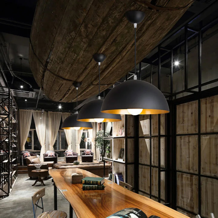 Nordic Retro Industrial Black Ceiling Pendant Lamp E27 for Restaurant Dining Table Bar Decorative Lighting Fixture