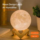 800ml Moon Essential Oil Aroma Diffuser USB Power Cord Ultrasonic Noiseless Cool Mist  Adjustable Color Lights Air Humidifier
