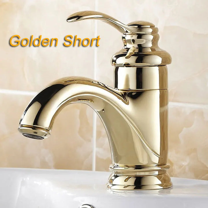 Single Hole Single Handle Retro Style Vessel Sink Faucet Antique Brass Deck Mounted Bathroom Basin Sink Mixer Taps GZ7203