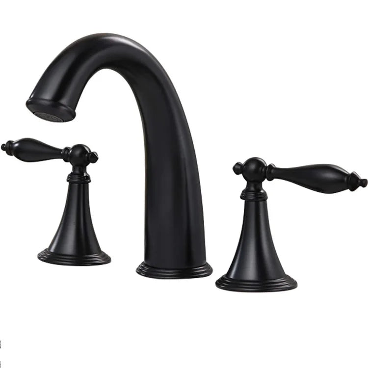 Brass Basin Faucet three-piece set of two handles split three-hole Cold and Hot splash-proof Faucet Dual Handles Mixer 8206