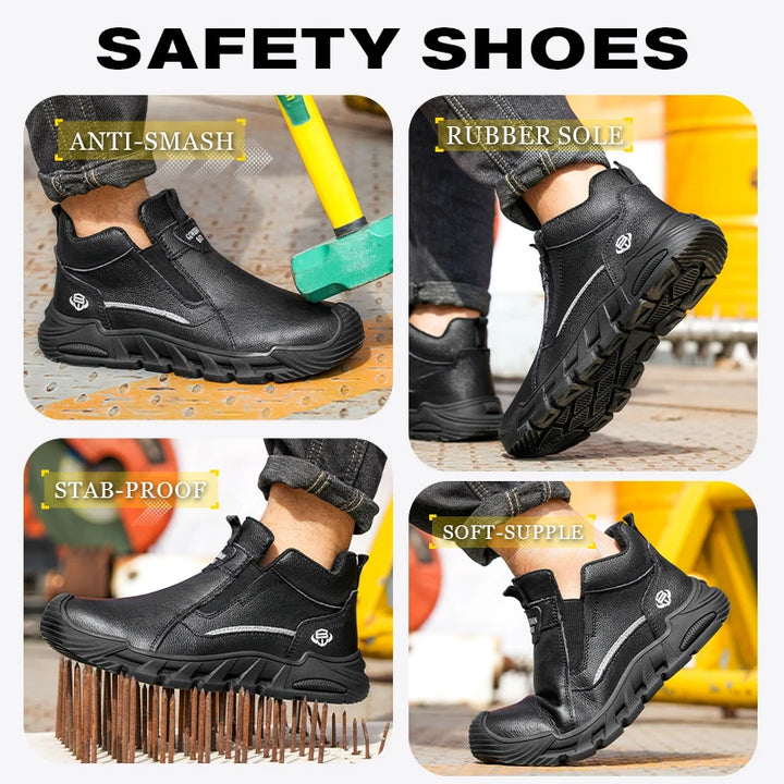 Insulated 6KV Plastic Toe Men's Safety Shoes Anti-impact Puncture-Resistant Work Boots Durable Labor Protection Footwear