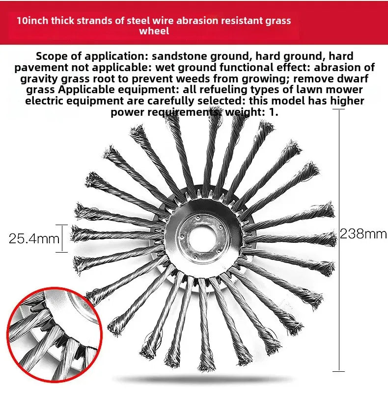 Universal Lawn Mowing Tool Steel Wire Rotary Blade Grass Cutter Garden Care Equipment Lawn Trimmer Accessory