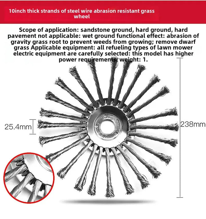 Universal Lawn Mowing Tool Steel Wire Rotary Blade Grass Cutter Garden Care Equipment Lawn Trimmer Accessory