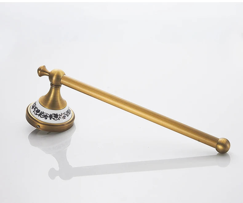 ELLEN Antique Bronze Bathroom Hardware Set Adjust Towel Rack Towel Holder Toilet Paper Holder Robe Hook EL2001A