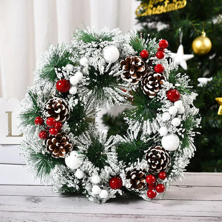Christmas Wreath for Front Door Red Gold Window Wall Door Decorations 2024 Christmas Garland Ornament Guirnalda Navidad