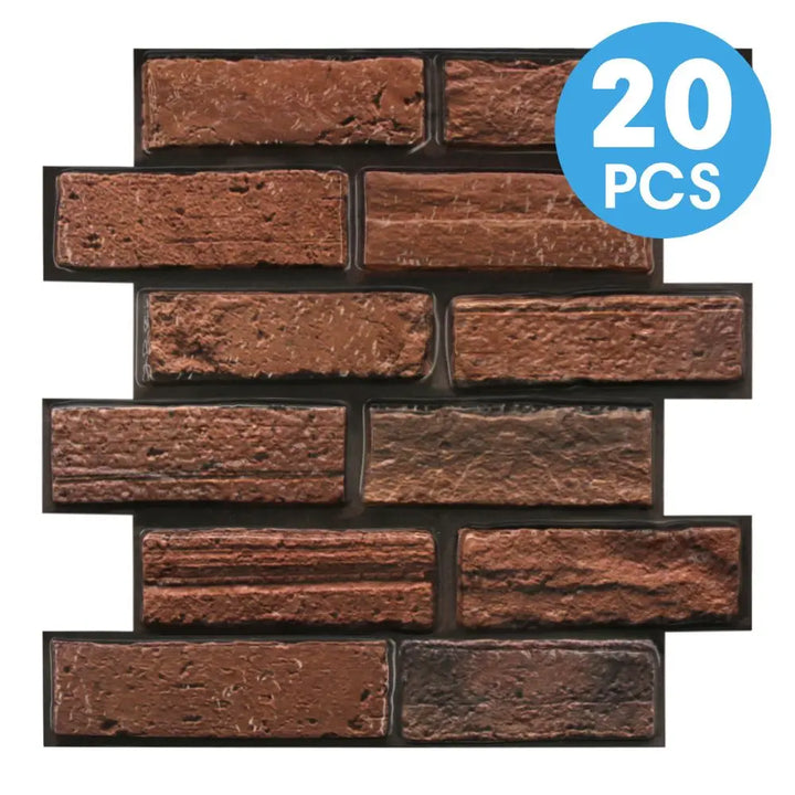 10/20Pcs 3D Faux Brick Peel and Stick PVC Wall Stickers, Waterproof Easy to Install Wall Panels, Interior Wall Decoration