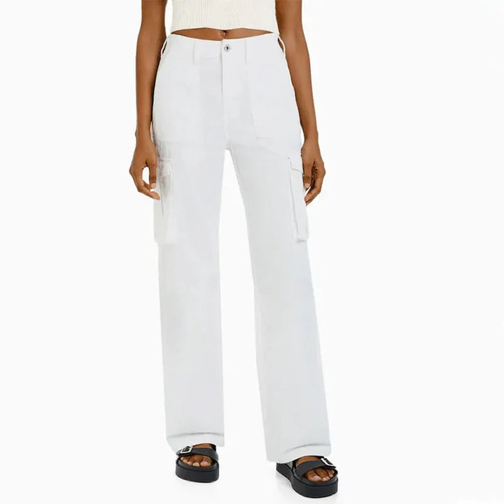Women Cargo Pants Solid Color Spring Summer Harajuku Oversized Streetwear Hip Hop Wide Leg Trousers Joggers Baggy Sweatpants