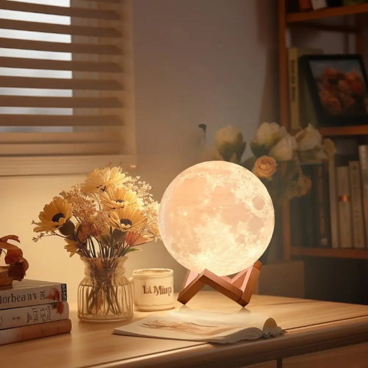 16 Colors LED Night Light For Kids 3D Printing Moon Light Remote Touch Control Moon Lamp
