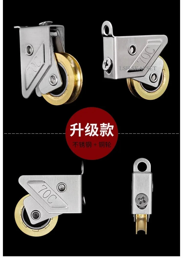2Pc Aluminum Alloy Window Pulley Sliding Door Roller Window Track Roller Shower Door Wheels Cabinet Pulleys Furniture Hardware