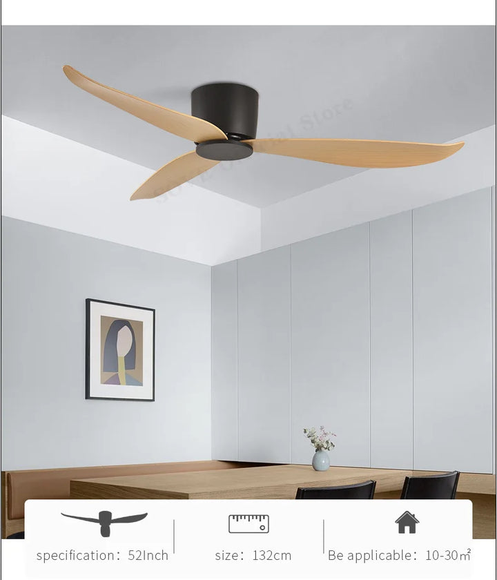 SOVE Low Floor Modern Ceiling Fans Without Light DC 30W Ceiling Fan With Remote Control Home Simple Ceiling Fan No Lights 220V