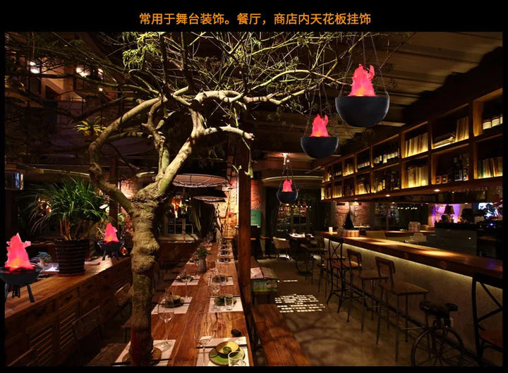 Halloween decoration electronic LED flame lamp fake fire burning prop haunted house bar store home party decoration lighting