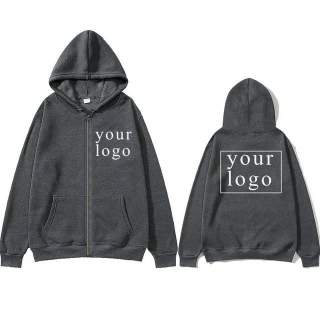 Your Own Design Brand Logo/Picture Personalized Custom Anywhere Men Women DIY Zipper cardigan hoodie