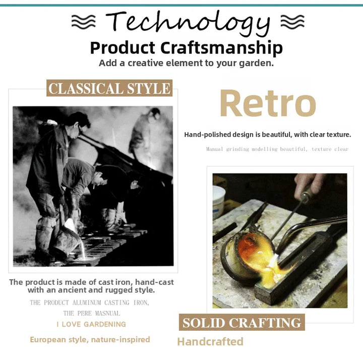 Retro Outdoor Iron Door Pulls European Sle Courard Decorative Wall Art Home Decor Iron Artistry Vintage Door Handles