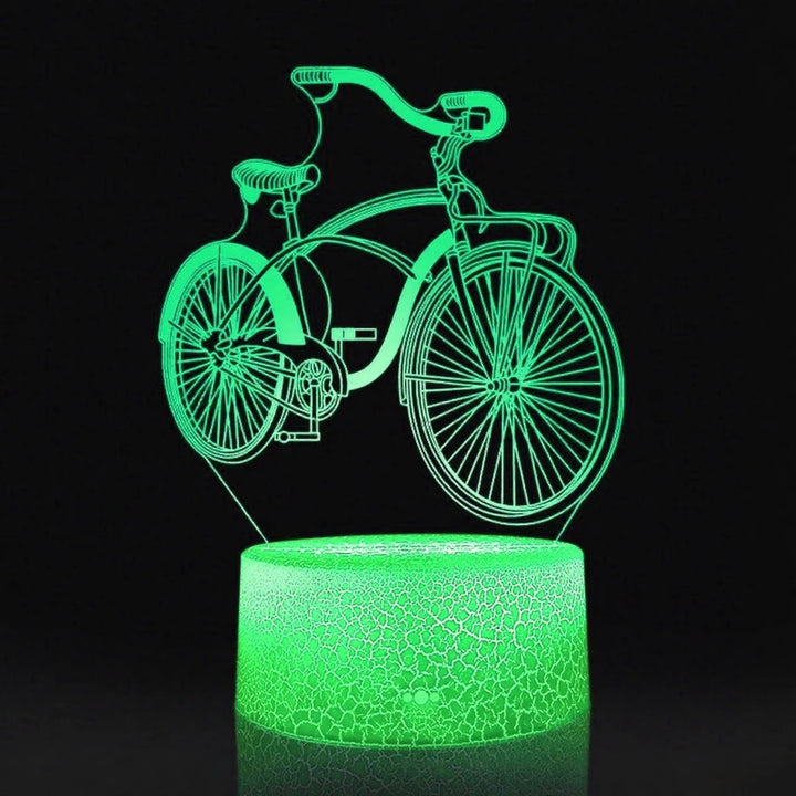 3D Bicycle Night Light 7 Color Illusion LED USB Night Lamp for Bedroom