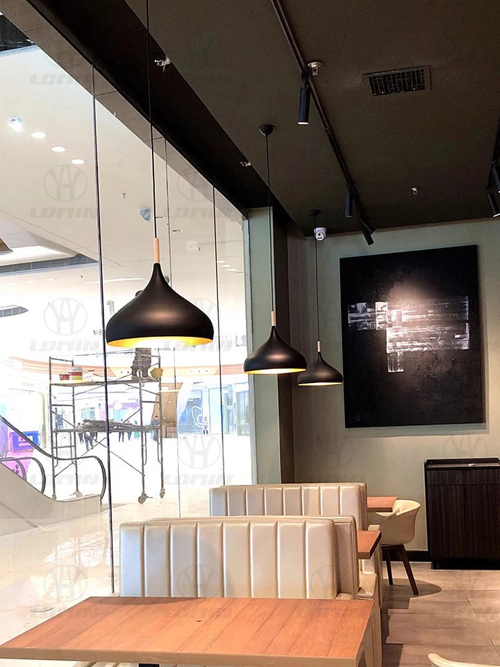 GEW Nordic Retro Industrial Black Ceiling Pendant Lamp E27 Restaurant Dining Table Bar Decorative Pendant Lighting Fixture