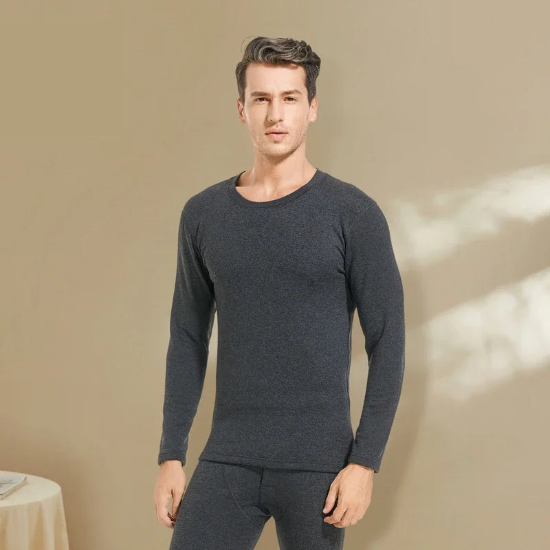 Autumn Winter New Men's Cashmere Silk Soft Comfortable Warm Underwear with Thickened Plush Set for Men Women Thermal Clothing
