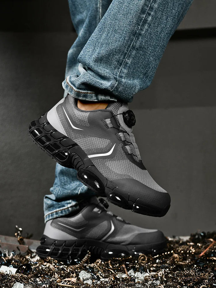 VIPOL Men's outdoor sports shoes, steel-toe shoes, construction site safety shoes, anti-crush and anti-puncture safety shoes