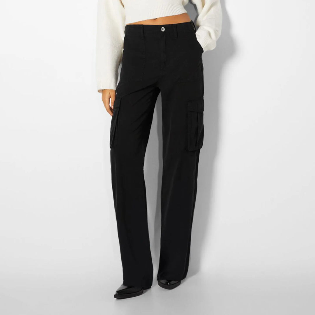 Women'S Adjustable Straight Fit Cargo Pants Adjustable Baggy With Pockets  Elastic Waist Casual Cargo Pants Relaxed Fit Pull On